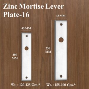 Zinc Mortice Lever Plate 16
