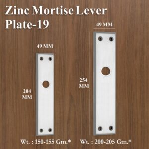 Zinc Mortice Lever Plate 19