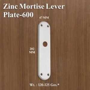 Zinc Mortice Lever Plate 600