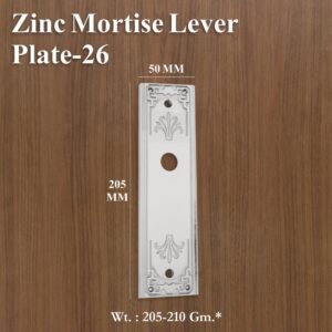 Zinc Mortice Lever Plate 26