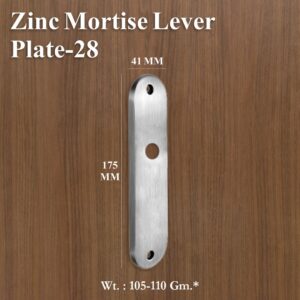 Zinc Mortice Lever Plate 28