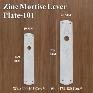Zinc Mortice Lever Plate 101 Engraving