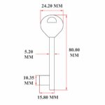 80 MM Iron Key For Lever Lock