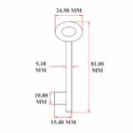 81 MM Iron Key For Lever Lock