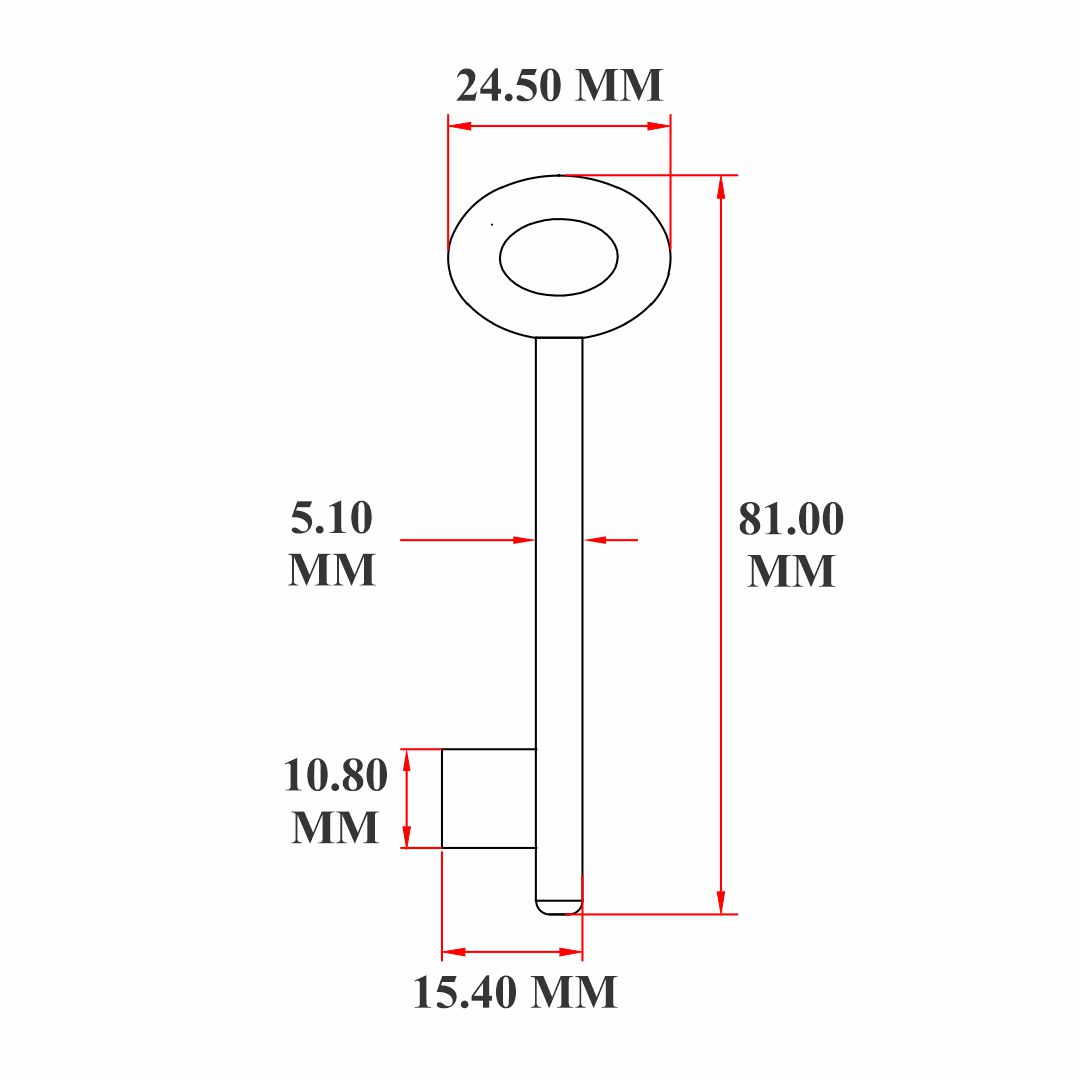 81 MM Iron Key For Lever Lock