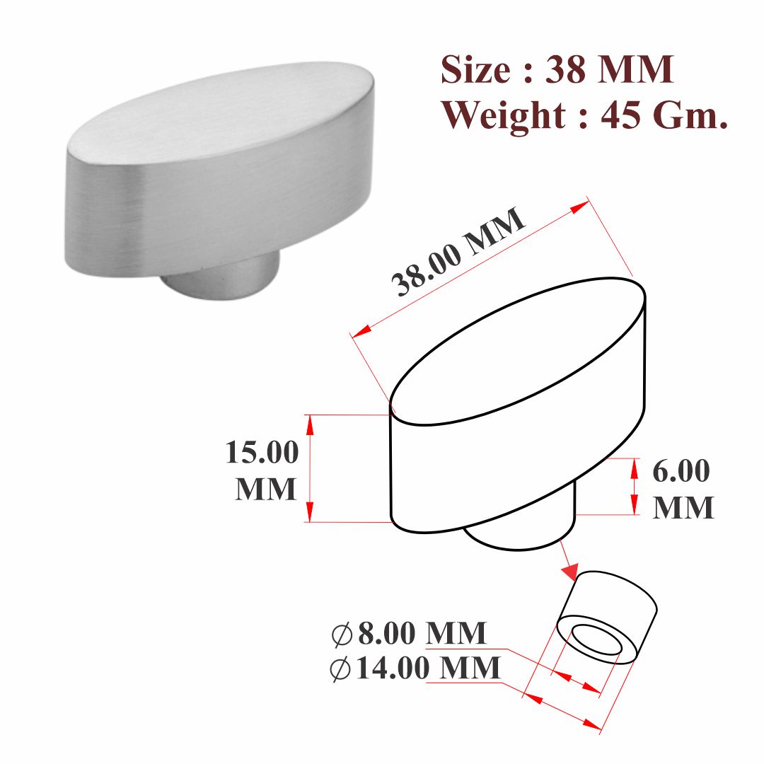 Small Oval Cylinder Knob