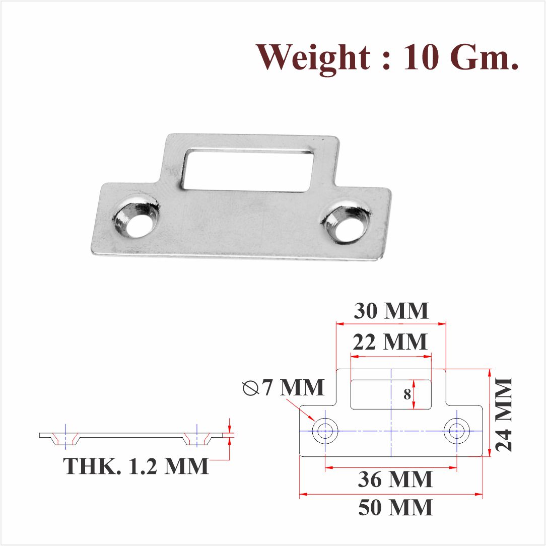 MS & Zinc Striker Plate For Drawer Lock