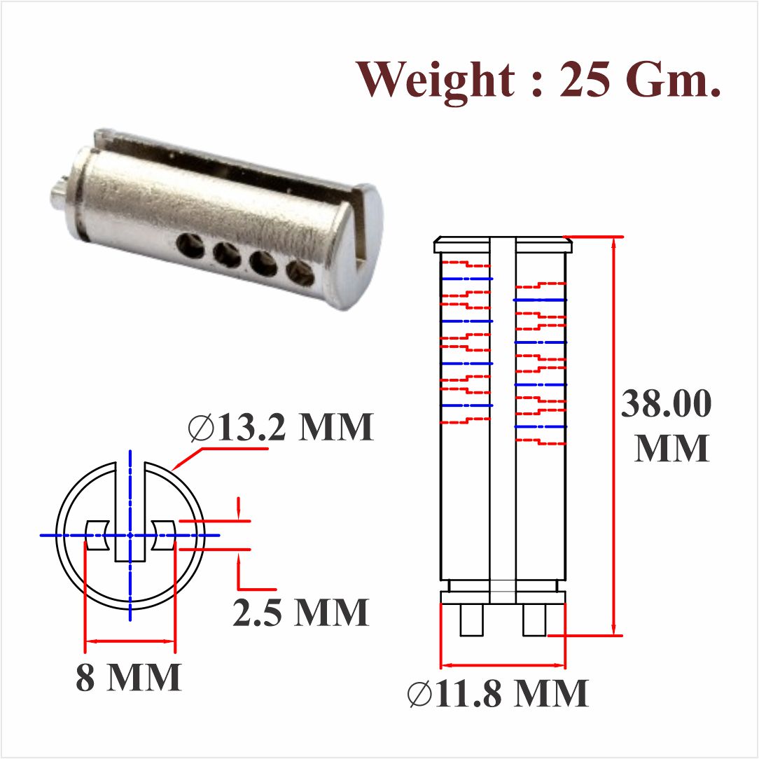 MS & Zinc Tumbler For 32 MM Cylinder Body