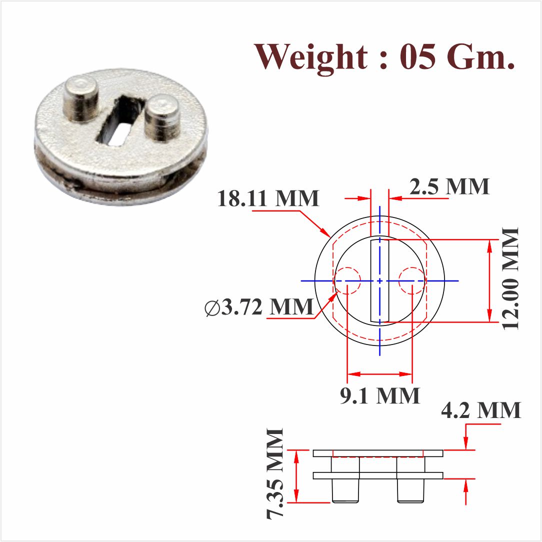 MS & Zinc Drive Bush For Cupboard Lock