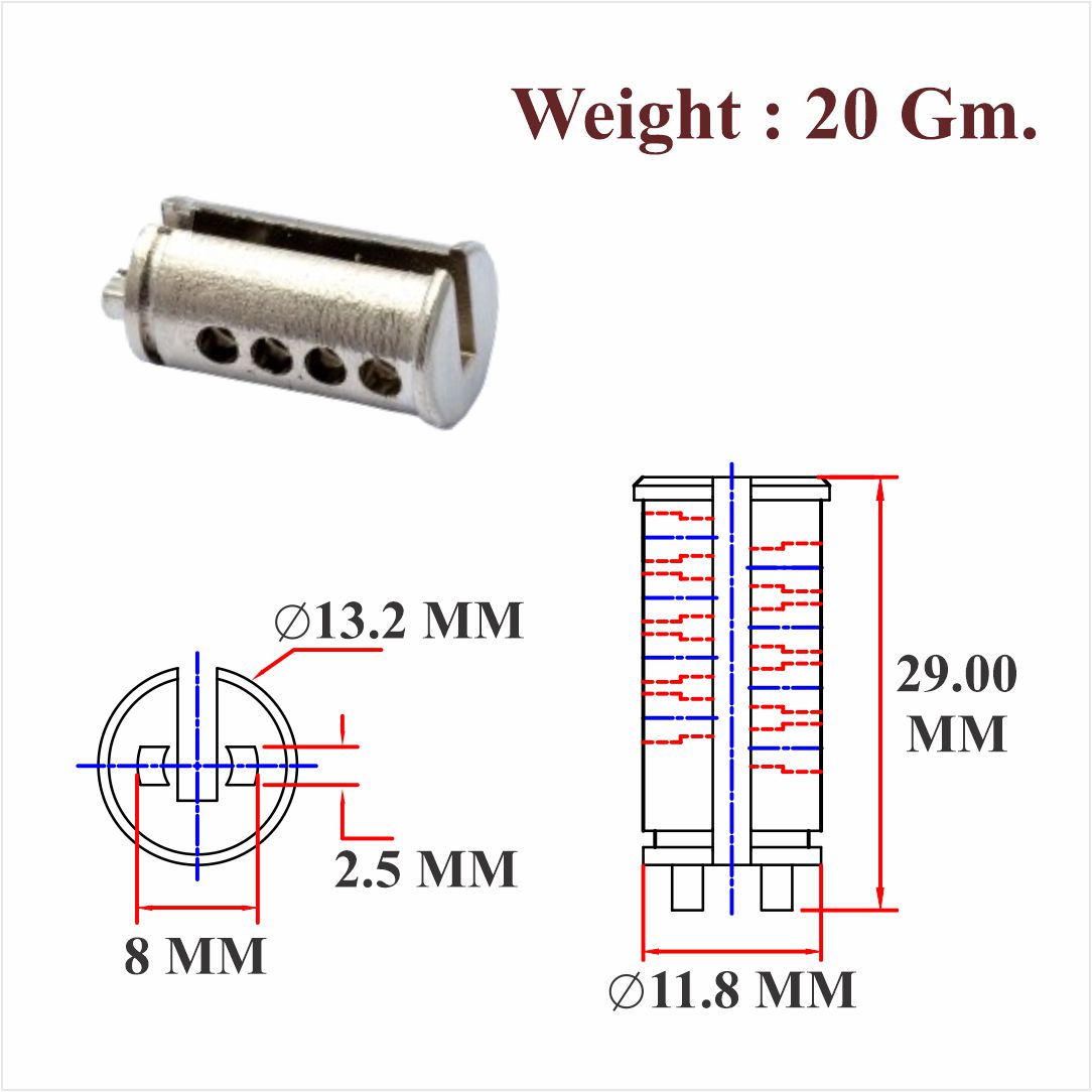 MS & Zinc Tumbler for 23 MM Cylinder Body