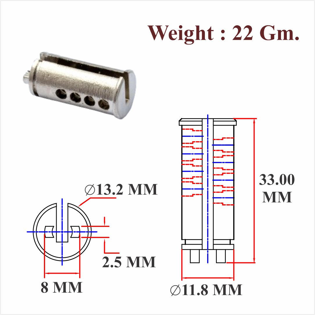 MS & Zinc Tumbler for 27 MM Cylinder Body