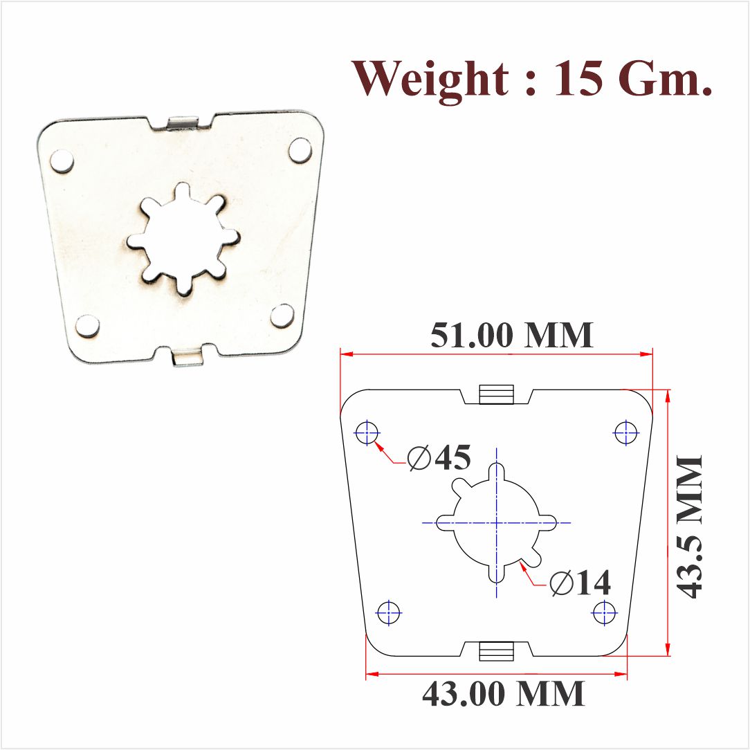 MS & Zinc Lock Cover For Drawer Lock