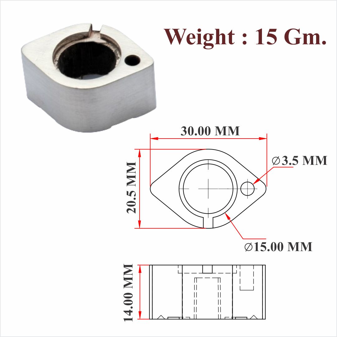 Cylinder Body For 70 MM Aluminium Cupboard Lock
