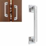 Zinc pull handles for wooden doors