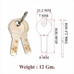 SS & Brass Key For Drawer / Cupbord Lock