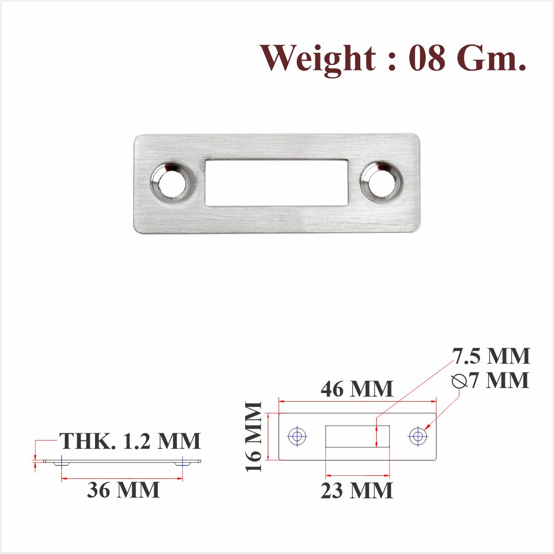 SS & Brass Striker Plate For Drawer